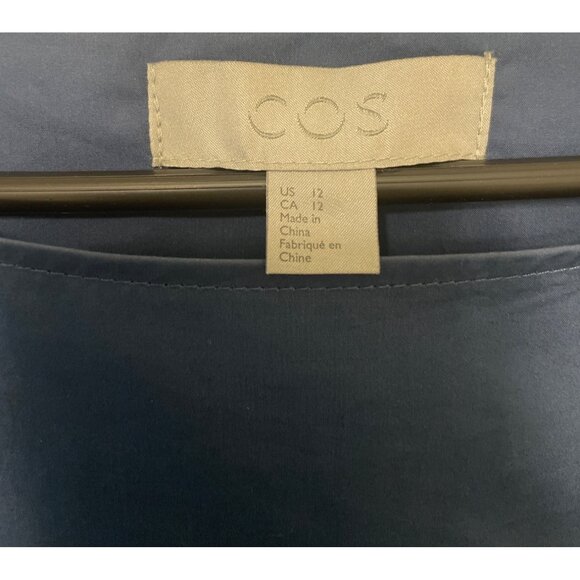 Cos Womens Lagenlook Cotton Dress/Top Size L Navy Blue Minimal Oversized - Picture 3 of 9